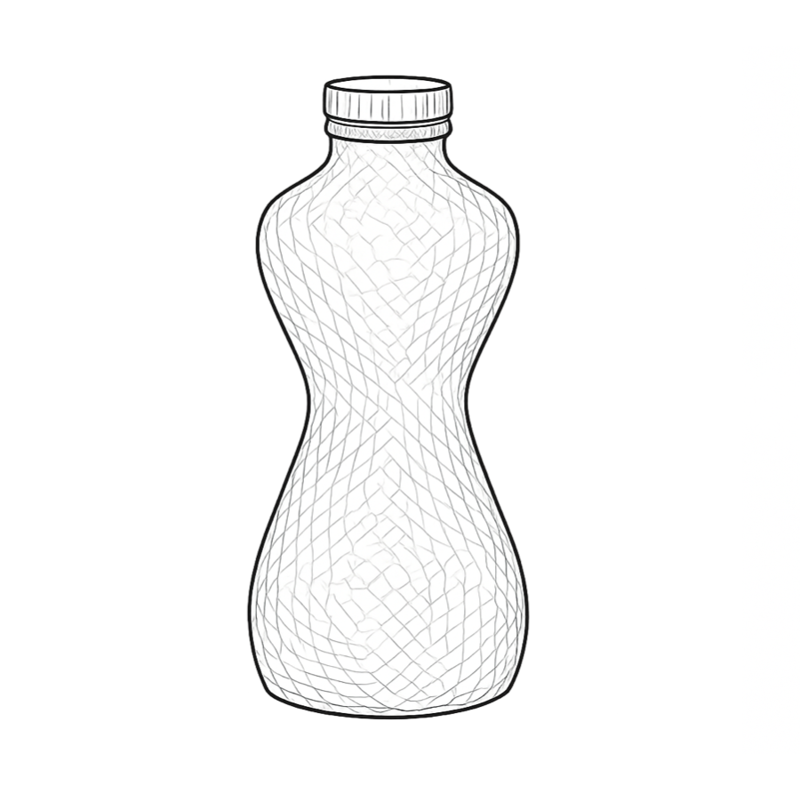 [image, curved bottle]