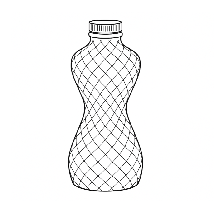 [image, curved bottle]